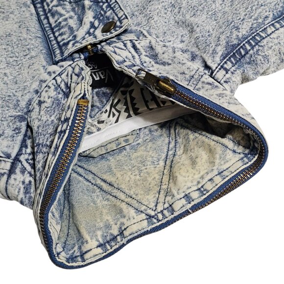 Vintage Van Cort Denim Jacket M Acid Wash Distressed Stained Thrashed Bomber - Picture 16 of 16